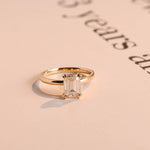 Stunning 1.0 - 2.0 CT Emerald Moissanite Engagement Ring with Solitaire Design 1