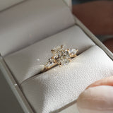 Stunning 1.30 CT Oval Moissanite Engagement Ring with Three Stone Design