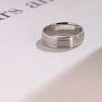 Delicate Men's Wedding Band Brushed in Solid Gold 3