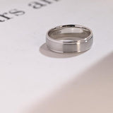 Delicate Men's Wedding Band Brushed in Solid Gold 3