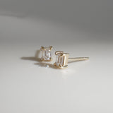 1.0 TCW Emerald Cut Lab Grown Stud Earrings