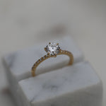 Round Cut Pave Lab Grown Diamond Engagement Ring