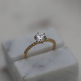 Round Cut Pave Lab Grown Diamond Engagement Ring