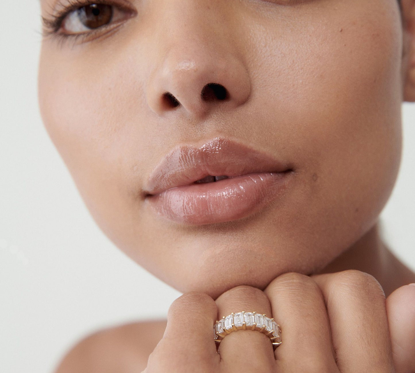 Stunning 3.30 TCW Emerald Moissanite Stones Half Eternity Wedding Bands