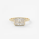 Radiant East West Bezel Lab Grown Diamond Engagement Ring
