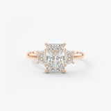 Radiant Three Stone Lab Grown Diamond Engagement Ring