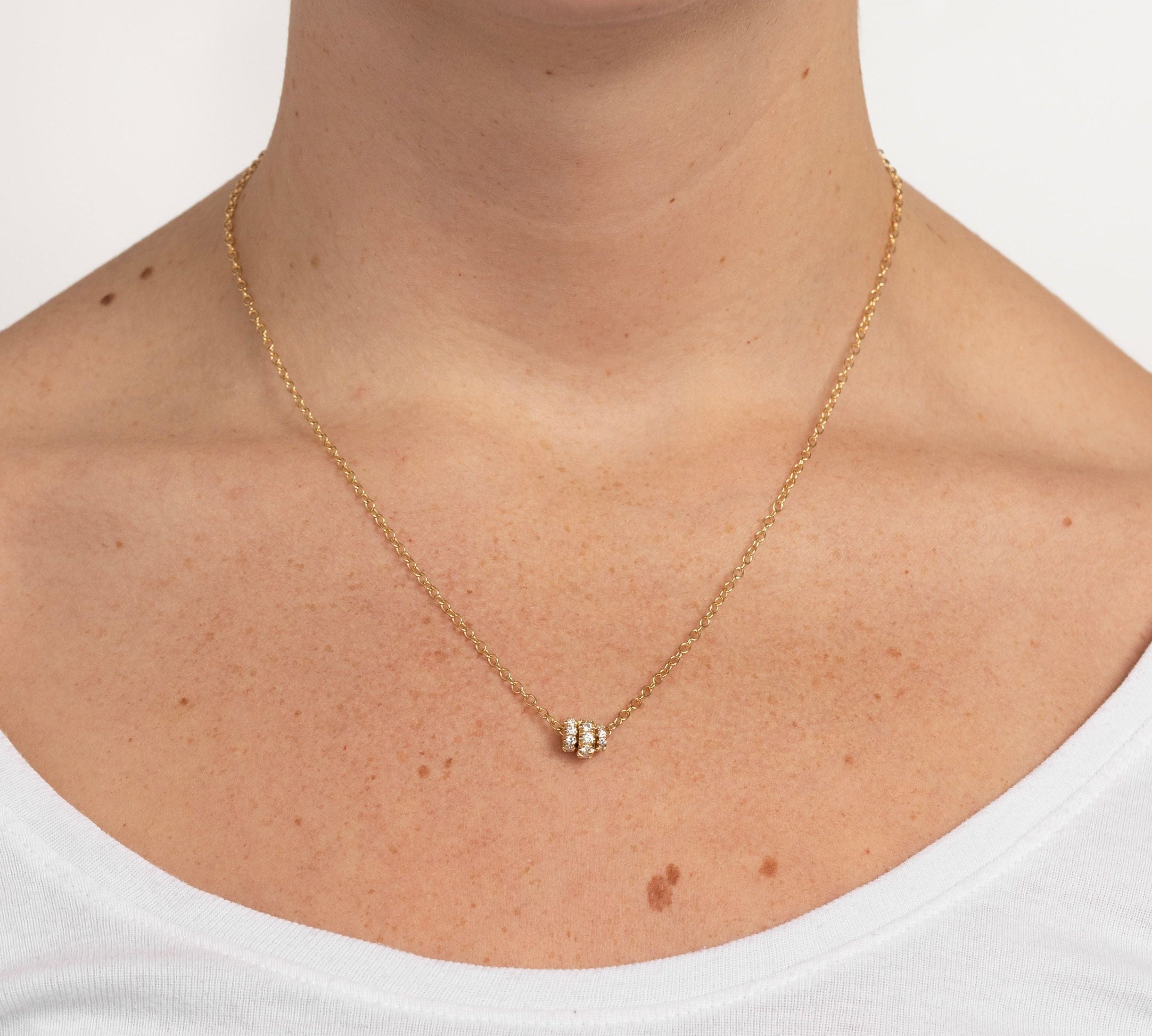 0.6 TCW Round Cut Multi Stone Moissanite Necklace