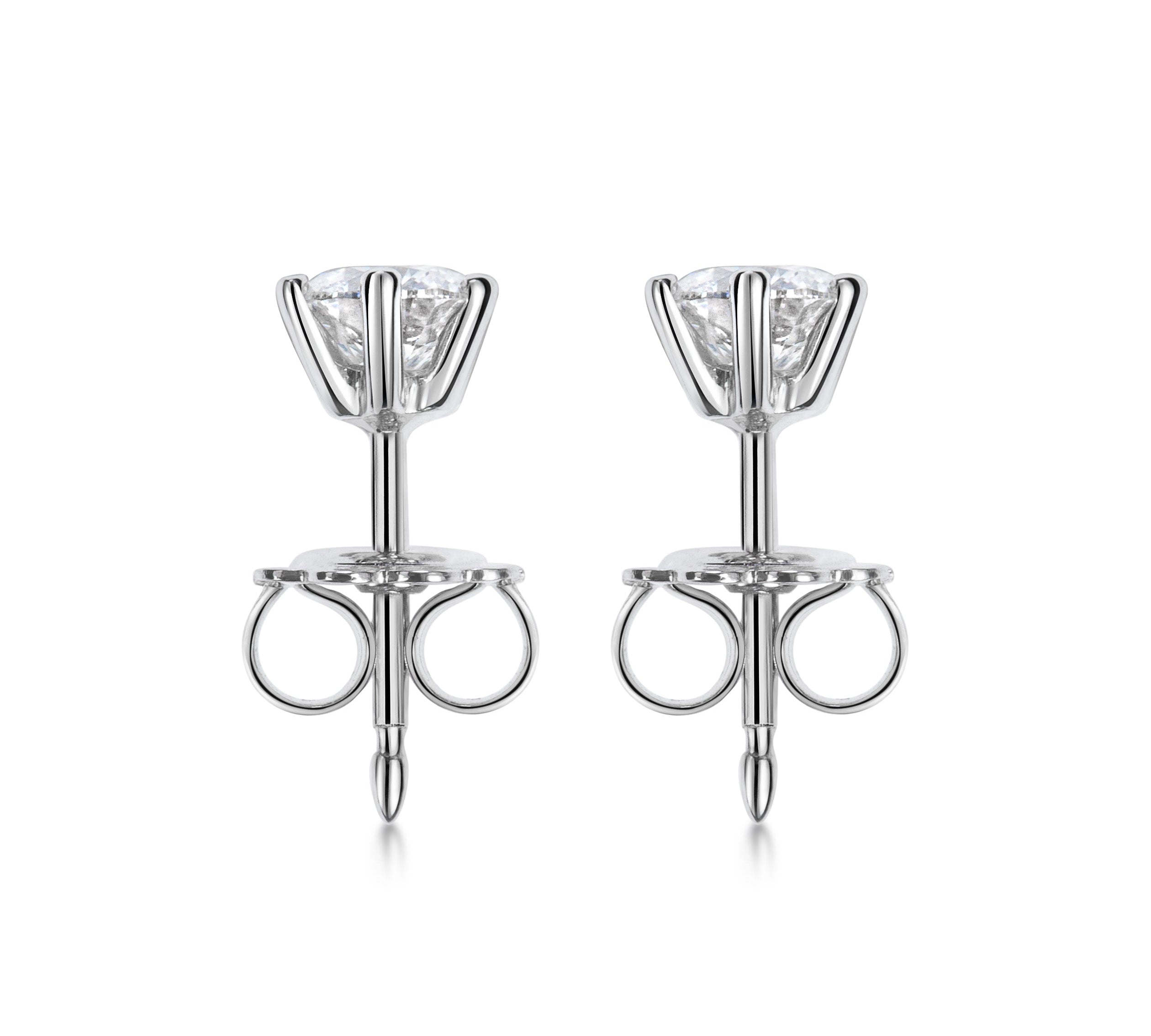 0.5 CT Round Solitaire Lab Grown Diamond Earrings