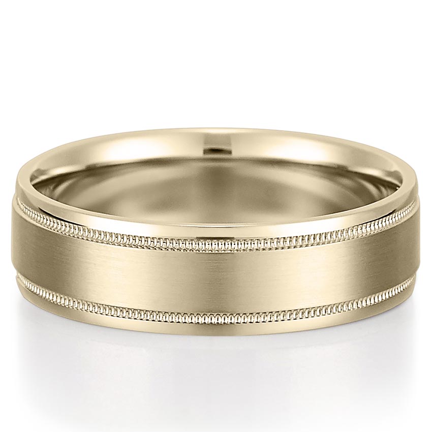 Classic Milgrain Wedding Band for Men's in Solid Gold 1