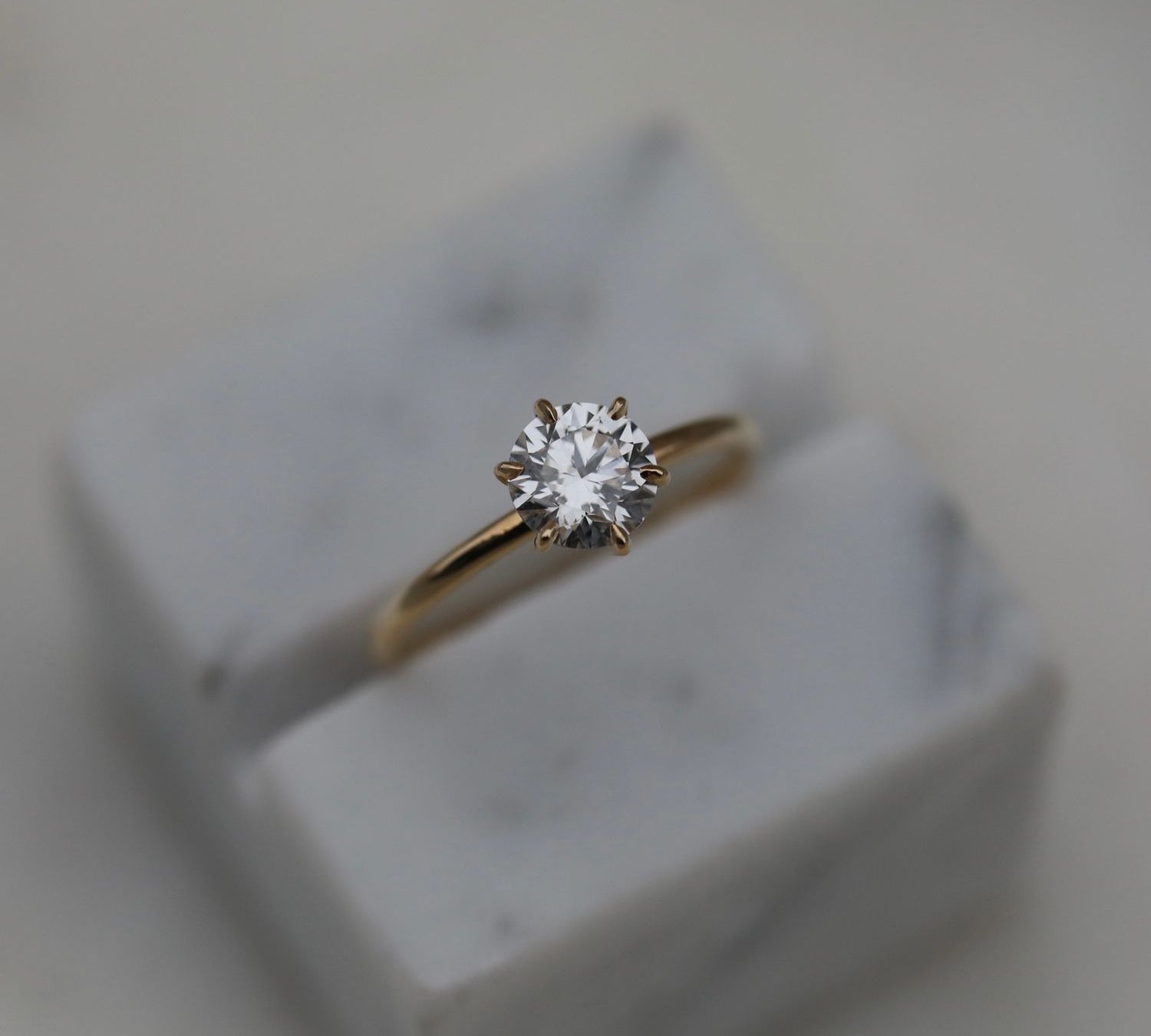 Round Solitaire Lab Grown Diamond Engagement Ring