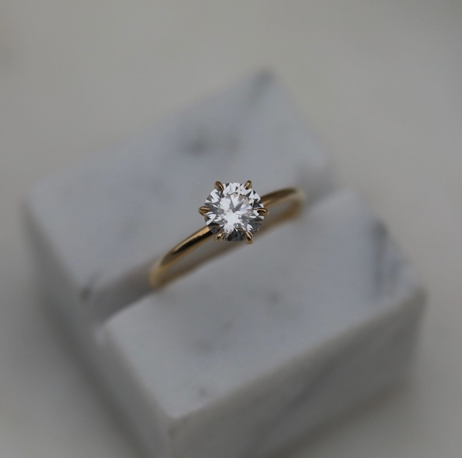 Round Solitaire Lab Grown Diamond Engagement Ring