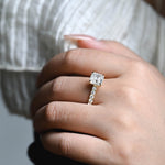 Stunning 1.0 - 2.0 CT Asscher Moissanite Engagement Ring With Pave Design 6
