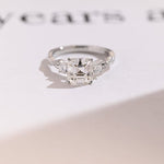 Stunning 1.0 - 2.0 CT Asscher Moissanite Engagement Ring With Twisted Pave Design 1