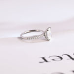 Stunning 1.0 - 2.0 CT Emerald Moissanite Engagement Ring With Hidden Halo Design 9