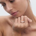 1.10 TCW Round Curved Moissanite Wedding Band