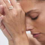 1.10 TCW Round Curved Moissanite Wedding Band