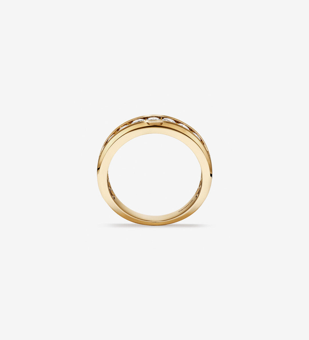 1.0  TCW Round Moissanite Half Eternity Men's Wedding Band in Solid Gold 2