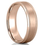 Classic Milgrain Wedding Band for Men's in Solid Gold 6