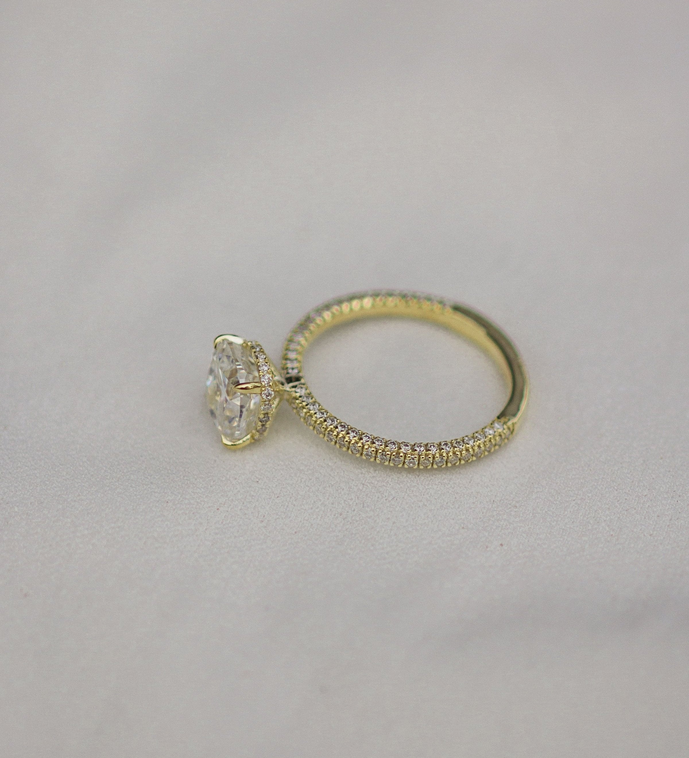 2.0 CT Cushion Hidden Halo & Pave Moissanite Engagement Ring 2