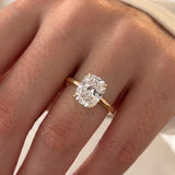 2 CT Oval Lab Grown Diamond Engagement Ring – Hidden Halo