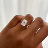 2.0 CT Emerald  Lab Grown Diamond Bezel Style Engagement Ring