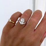 2.0 CT Pear⁠ Lab Grown Diamond solitaire Style Engagement Ring