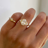 1.07 CT Oval Lab Grown Diamond Cluster Setting Engagement Ring