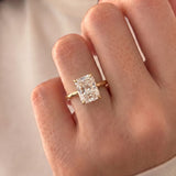 2 CT Hidden Halo Radiant Lab Grown Diamond Engagement Ring