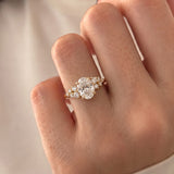 1 CT Cluster Oval Lab Grown Diamond Engagement Ring