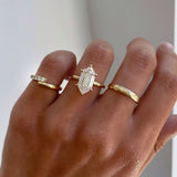 2.0 CT Hexagon⁠ Lab Grown Diamond Hidden Halo Style Engagement Ring