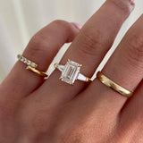 1.50 CT Emerald Lab Grown Diamond Three Stone Style Engagement Ring