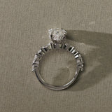 1.5 CT Oval Lab Grown Diamond Pave Style Engagement Ring