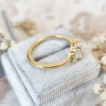 1.10 CT Emerald Three Stones Lab Grown Diamond Engagement Ring