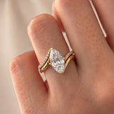 2.5 CT Marquise Lab Grown Diamond Bridal Set – Wrap Pavé