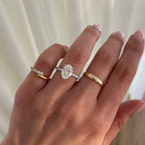 2.0 CT Oval Lab Grown Diamond Pave Style Engagement Ring