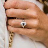 4.0 CT Oval Cluster Moissanite Engagement Ring 4