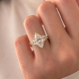 3 CT Cluster Marquise Lab Grown Diamond Engagement Ring