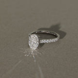 1.01 CT Oval Lab Grown Diamond Pave Style Engagement Ring