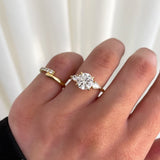 1.5 CT Round⁠ Lab Grown Diamond Three Stone Style Engagement Ring
