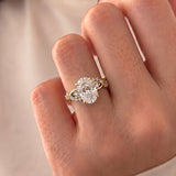 2 CT Cluster Oval Lab Grown Diamond Engagement Ring