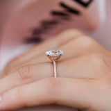 3.0 CT Oval Solitaire Hidden Halo & Pave Moissanite Engagement Ring 3