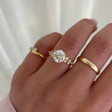 1.5 CT Round⁠ Lab Grown Diamond Cluster Style Engagement Ring