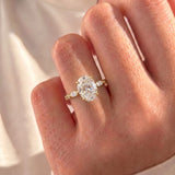 3 CT Pave Oval Lab Grown Diamond Engagement Ring