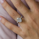 3.40 CT Oval Solitaire Hidden Halo & Pave Engagement Ring 1