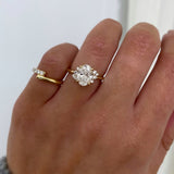 1.80 CT Oval⁠ Lab Grown Diamond cluster Style Engagement Ring