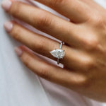4.10 CT Pear Solitaire Pave Moissanite Engagement Ring 1