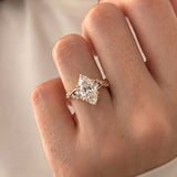 3 CT Nature Inspired Marquise Lab Grown Diamond Engagement Ring