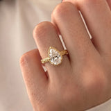 3 CT Vintage Pear Lab Grown Diamond Engagement Ring