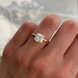 1.25 CT Cushion Lab Grown Diamond Hidden Halo Style Engagement Ring