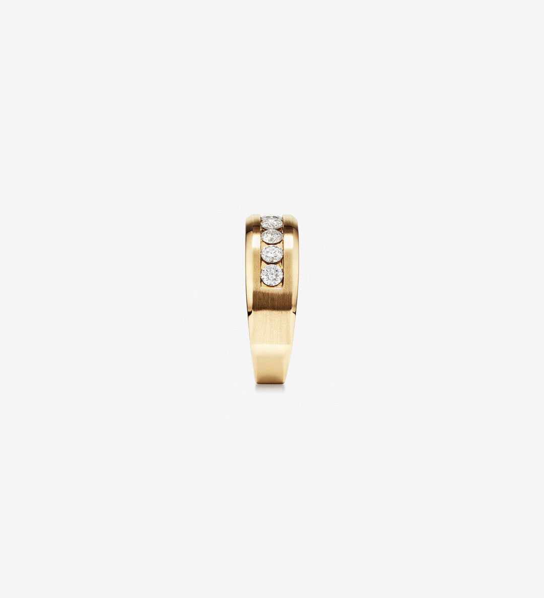 1.0  TCW Round Moissanite Half Eternity Men's Wedding Band in Solid Gold 3